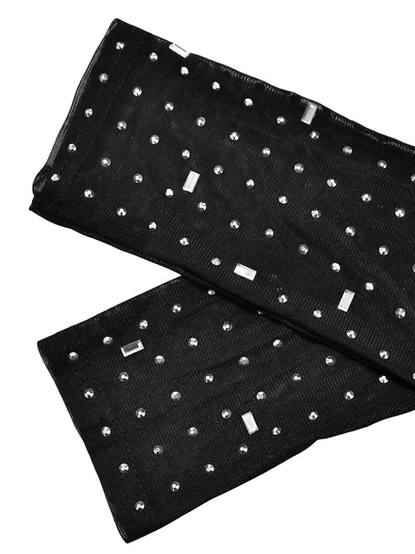 Vestido de falda larga de manga larga de malla de color sólido para mujer a la moda