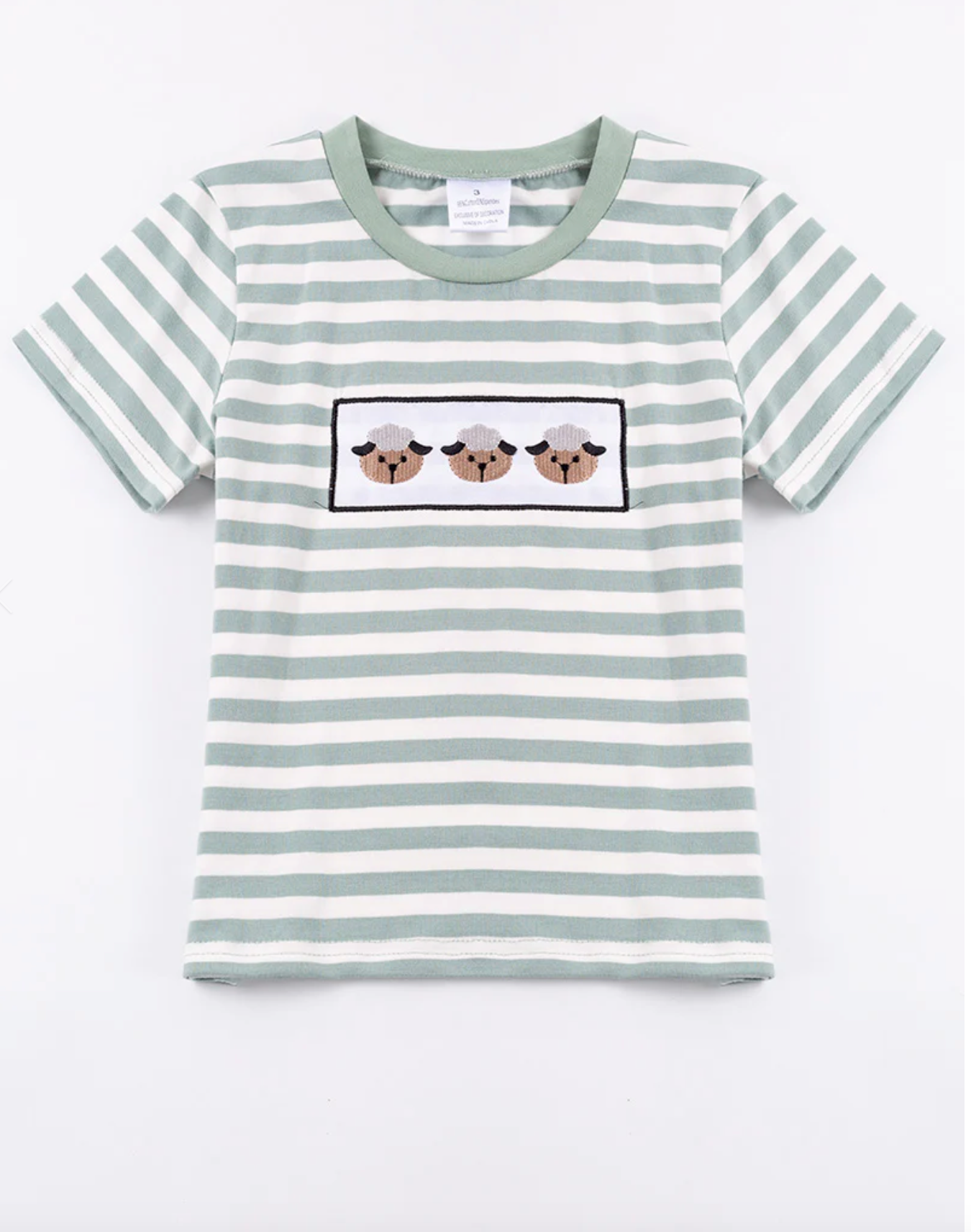 SBB Green Stripe Sheep Boy Shirt