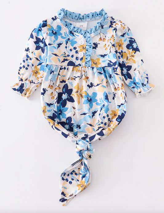 SBB Blue Floral Baby gown