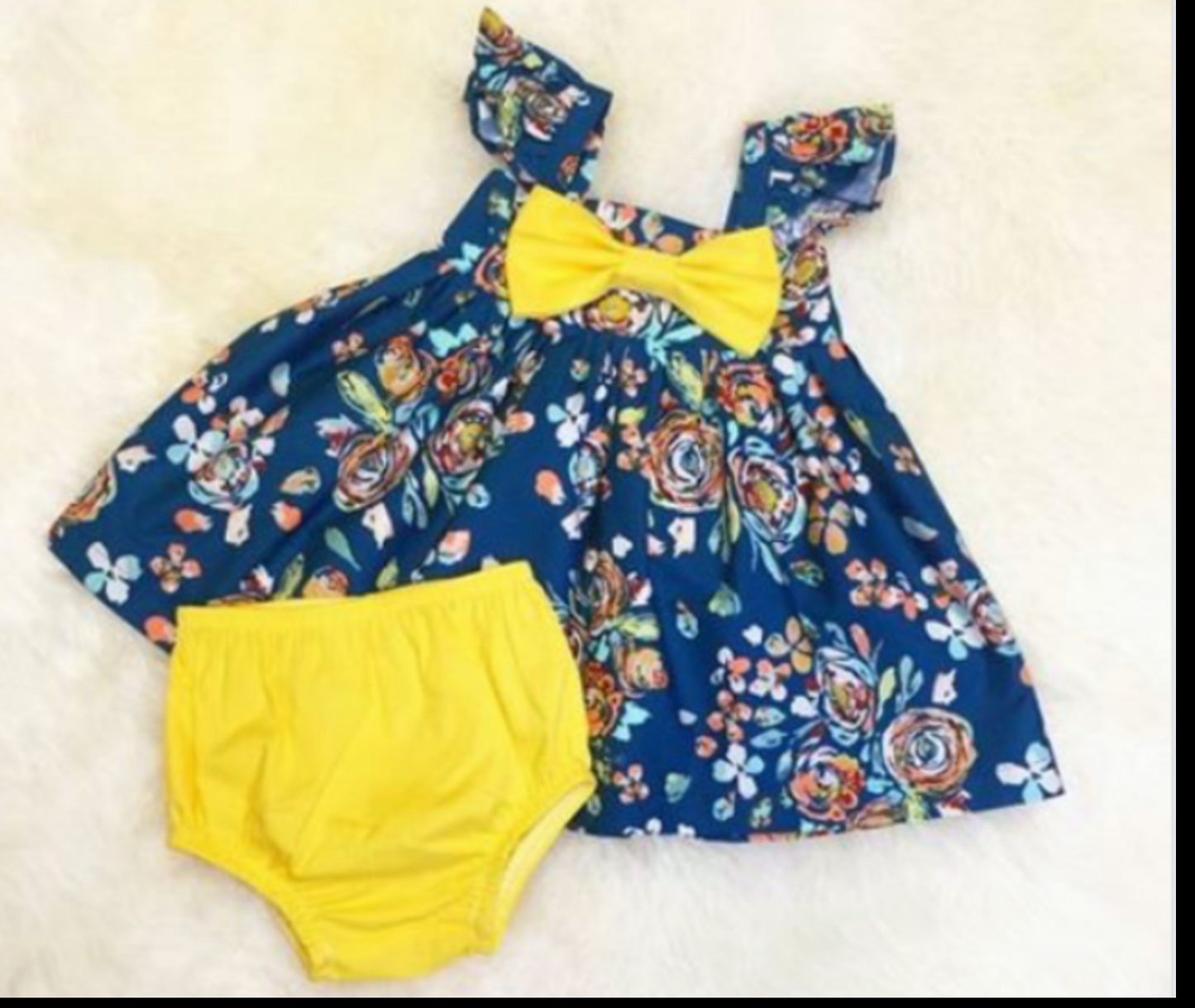 SBB Flowers Yellow Bow Bloomer Set