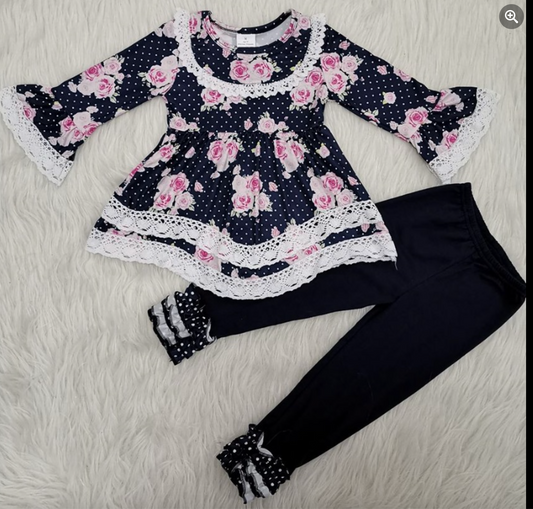 SBB Pink Rose Antique Lace Pant Set