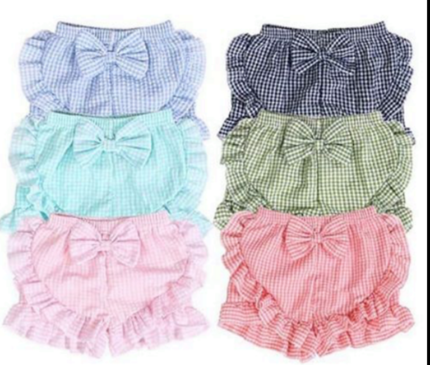 SBB Bow Ruffle Seersucker Shorts