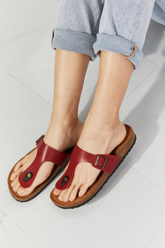 MMShoes Chanclas con tira en T Drift Away en vino