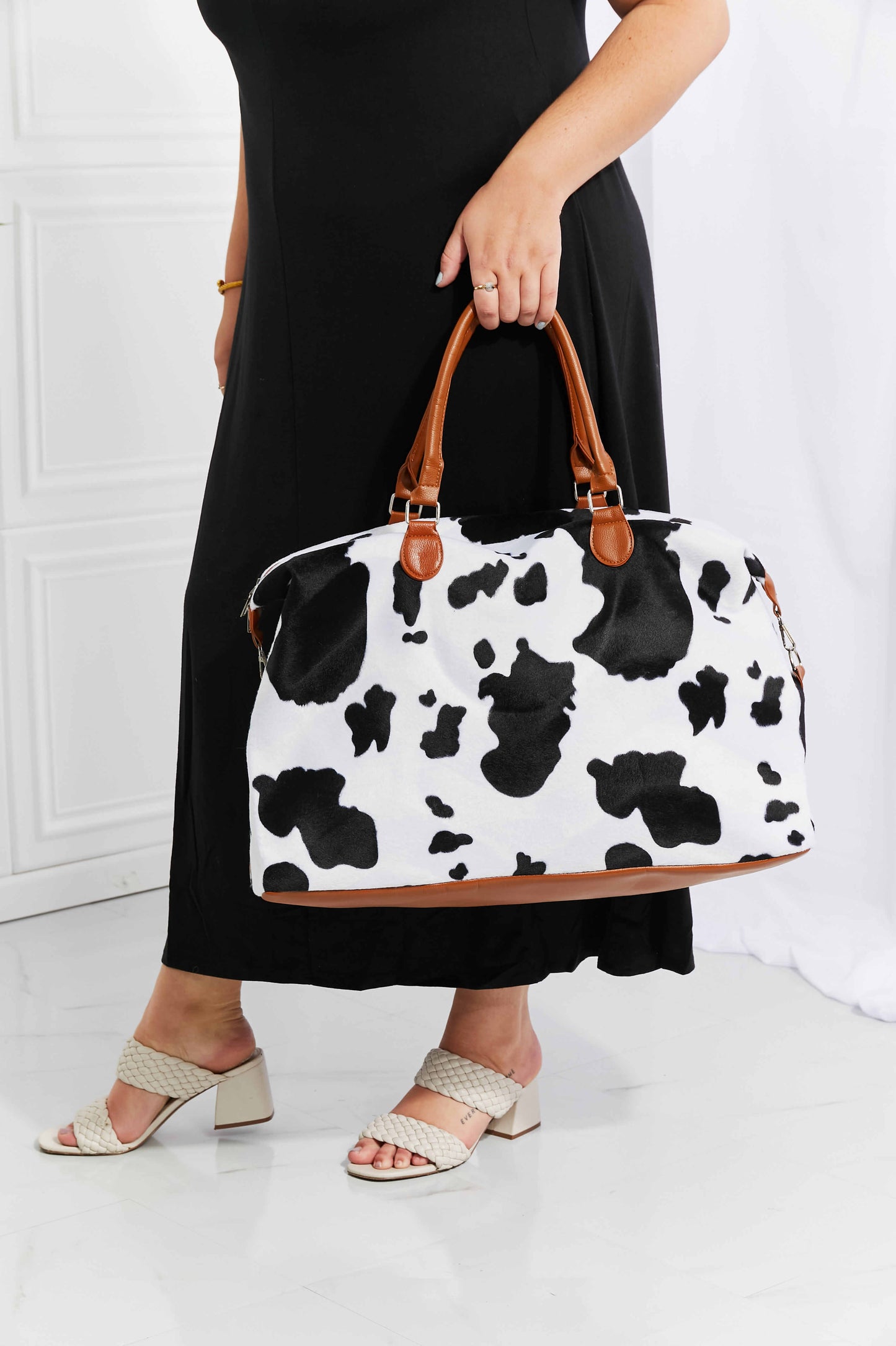 Bolso de fin de semana de felpa con estampado animal