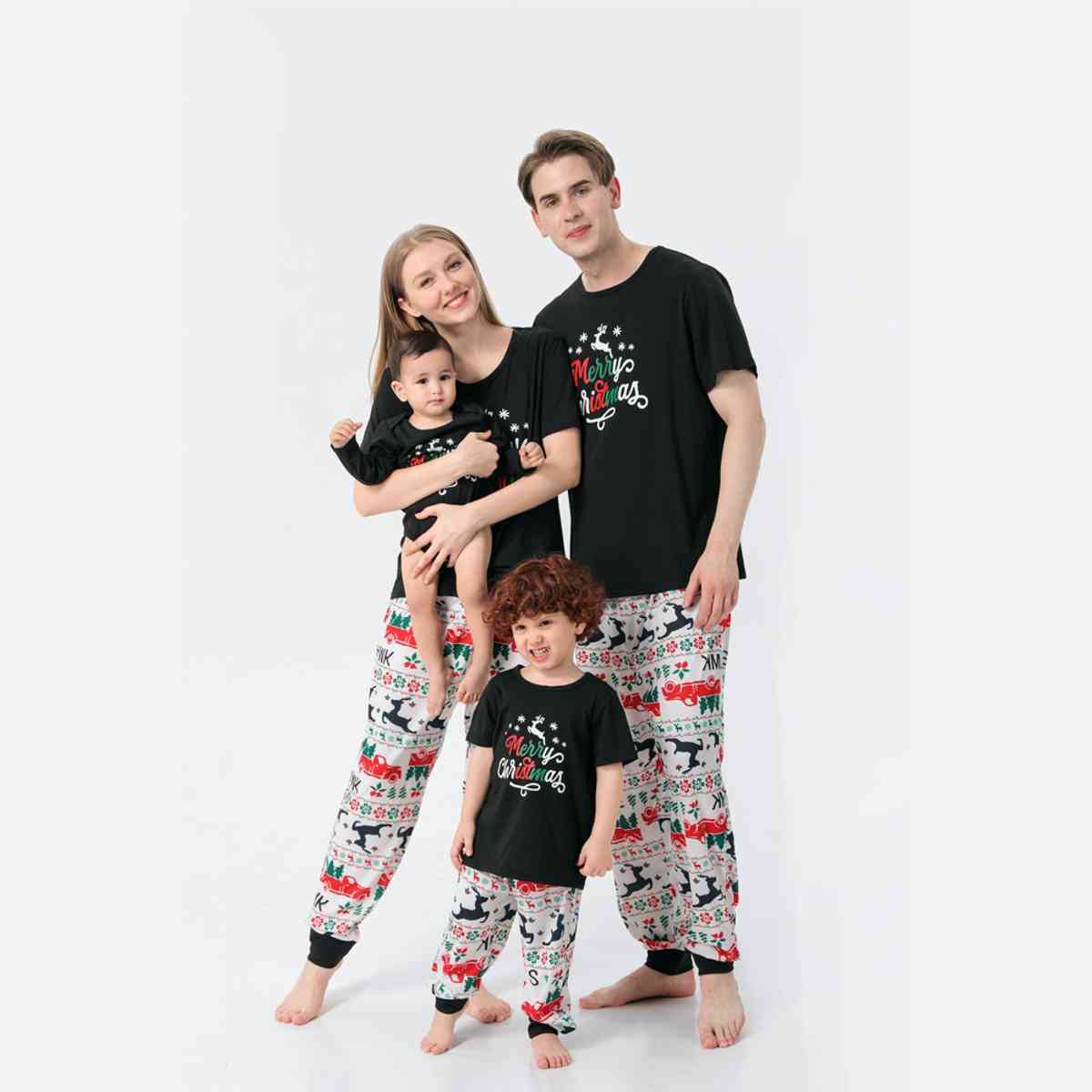 Conjunto de hombres con top gráfico y pantalones estampados MERRY CHRISTMAS