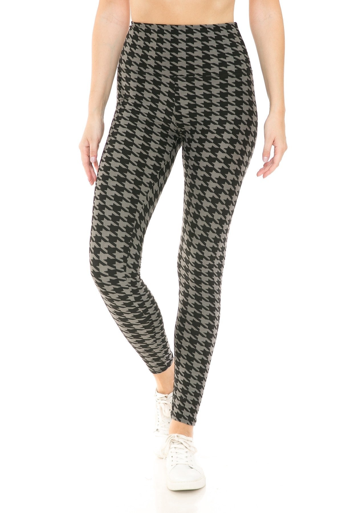 Leggings de cintura alta con estampado de pata de gallo y cinturilla estilo yoga 5