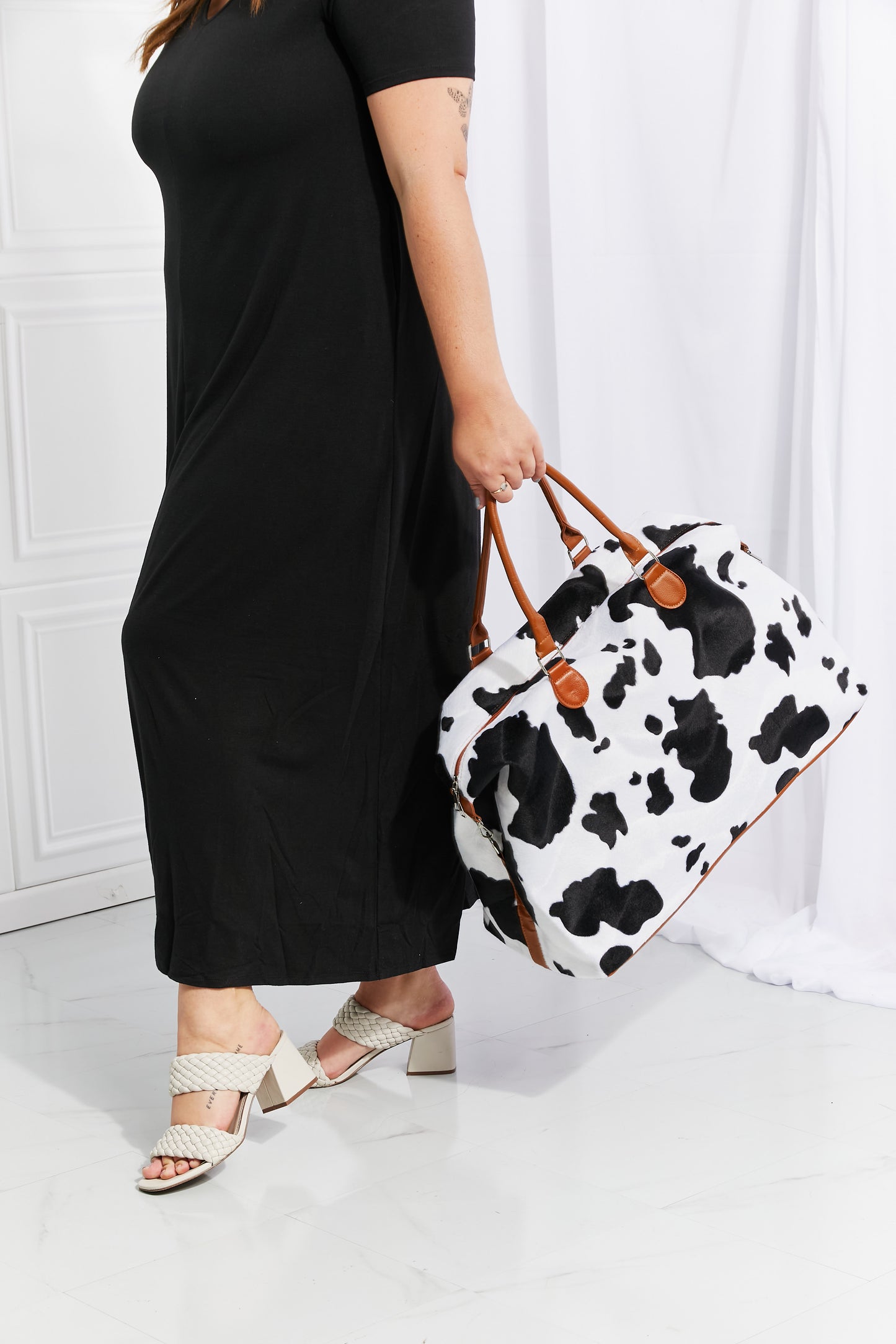 Bolso de fin de semana de felpa con estampado animal